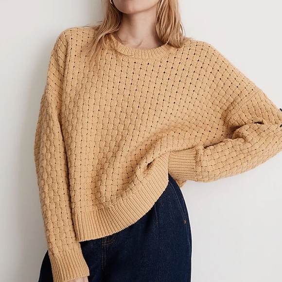 Madewell Sweaters - Madewell Basketweave-Stitch Cream Sweater M